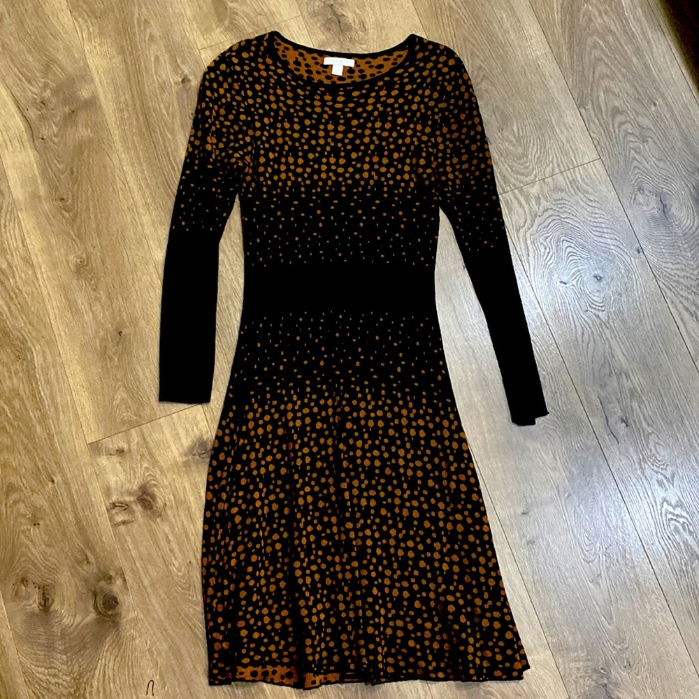 New York and Company brown & black sweater dress